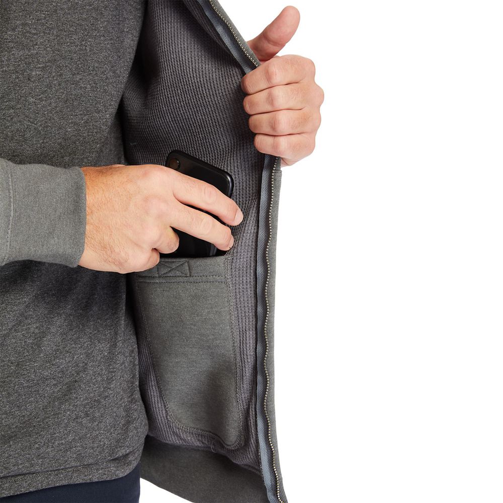 Moletom Masculino - Timberland Pro® Big & Tall Hood Honcho Full-Zip Hoodie - KLOHS5861 - Cinzentas